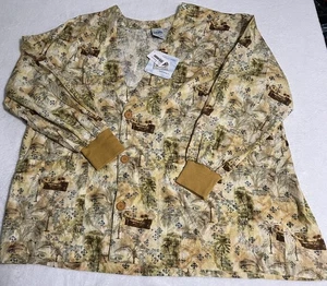 Smart S.C.R.U.B.S. Womens 3XL Long Sleeve Scrub Top Uniform Button Pockets NWT - Picture 1 of 7