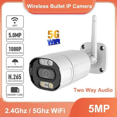 5MP Security IP Camera Wireless 2.4/5G WiFi Outdoor 2-Way Audio Waterproof PoE - Image 1 of 4