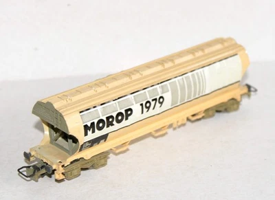 RARE JOUEF HO 6628 WAGON TREMIE CEREALIER PUBLICITAIRE MOROP 79 DECHARGE GRAVITÉ - Photo 1/4