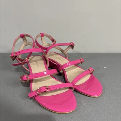 $450 Stuart Weitzman Grecian Buckle Wedge Sandal Women Pink US 6 - Image 1 of 4
