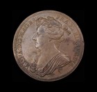 1702 CORONATION OF QUEEN ANNE 35mm BRONZE MEDAL - BY CROKER