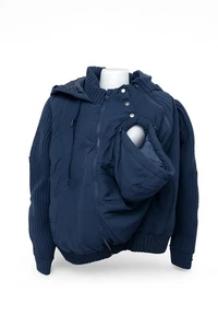 Umstandsjacke Winter mit Babytrageeinsatz | Dunkelblau | Kapuze | Größe 34 | Neu - Bild 1 von 7