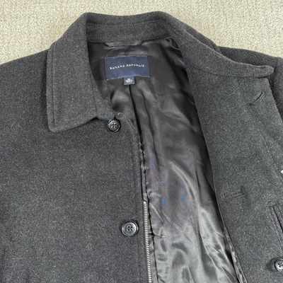 Banana Republic Men’s Medium Gray Wool Nylon Cashmere Blend Long Overcoat - Image 1 of 4