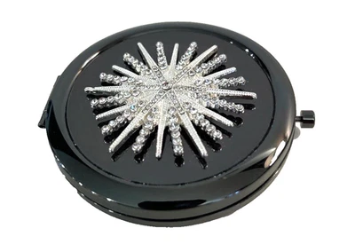 Bolsa de maquiagem compacta Monet espelho com padrão decorativo de cristal nova sem caixa - Imagem 1 de 4