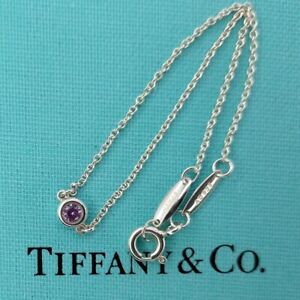 Tiffany & Co. By the Yard Pink Sapphire Necklace Pendant Silver 925 w/Bag Used