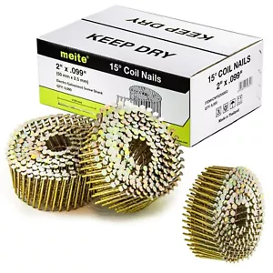 9.000 cuentas meite 15 grados 2 pulgadas bobina revestimiento clavos tornillo vástago alambre intercalado - Imagen 1 de 8