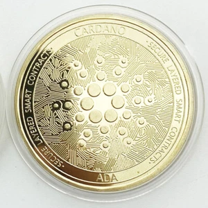 CARDANO (ADA) Novedad Criptomoneda Física Coleccionable Moneda Enchapada en Oro - Imagen 1 de 3