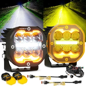 AUXBEAM 3inch LED Work Light Combo White DRL&Amber Turn Signal Light Driving SUV - Picture 1 of 12