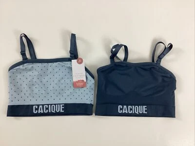 Cacique Lane Bryant Reversible Bralette Regular Size 4/6 Blue Dot NWT - Image 1 of 4