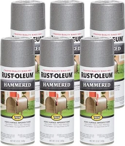 Rust-Oleum Hammered Metal Finish Spray Paint, Silver, 340 g (Pack of 6) - Picture 1 of 9