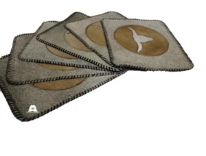 Cowhide Placemats - Longhron Design 17"x14"- Single or in set of 2, 4 or 6 - Picture 1 of 5