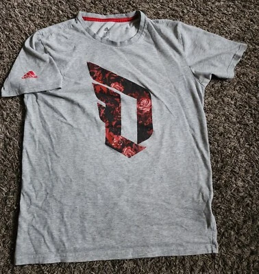Camisa Adidas Damian Lillard Gris Rosa Logo Hombre’s M Foto 1 de 4