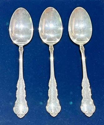 Vintage Reed & Barton DRESDEN ROSE Set/3 Silverplated SERVING SPOONS 1953 - Изображение 1 из 4