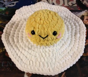 CUTE Fried Egg Homemade VERY SOFT Plush Lovey Toy Beautiful Adorable Stuffy - Picture 1 of 4