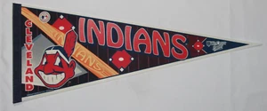 Fanion Cleveland Indians original Wincraft Chief Wahoo années 1990 12x30" taille réelle - Photo 1/4