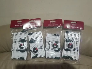 4 x Kopfsteinpflaster Ecken Miniaturen / weißer Zaun insgesamt 28 Stück  - Bild 1 von 3