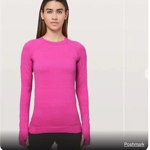 Lululemon Sonic Pink Rest Less Pullover Long Sleeve Shirt - Size 6 - Picture 1 of 4