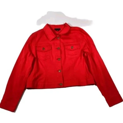 Chaqueta Metro Blues Mujer Pequeña Talla 16P Roja Abotonada Ligera Elastizada Foto 1 de 4