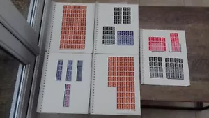 GB mint stamps collection of QE II pre decimal Machin in block on 5 album pages - Picture 1 of 10