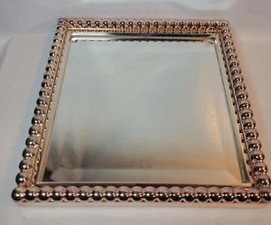 UTTERMOST Beveled Mirror Rose Gold Color Beaded Metal Frame 11.25x11.25x1.75" - Picture 1 of 15