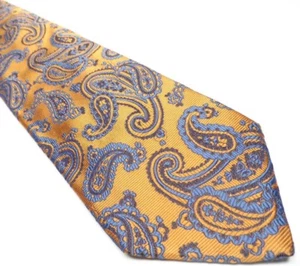 Corbata Faconnable Para Hombre Naranja 100% Seda | Corbata Patrón Paisley Hecha en Italia - Imagen 1 de 9