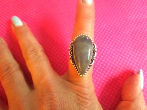 anello a punta in argento sterling labradorite - Foto 1 di 2