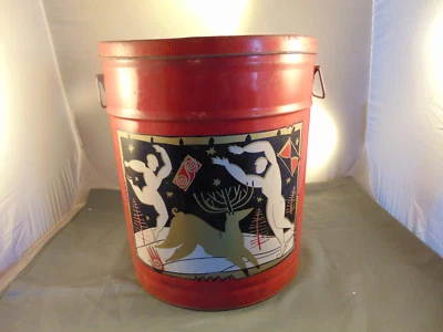 Metal UTZ hojalata de vacaciones diseño MCM 14 1/4" h x 12 1/2" con reno arte griego moderno Foto 1 de 4