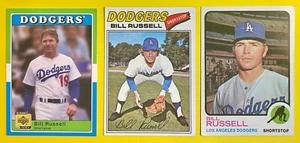 BILL RUSSELL Los Angeles Dodgers 3-card lot, FAN FAVORITE, ALL-STAR, WORLD CHAMP - Picture 1 of 2