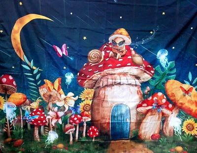 TAPIZ DE PARED TRIPPY HONGO, MEDUSAS, MARIPOSAS, RANA lunares rojos #J17 Foto 1 de 4