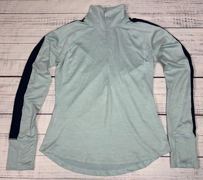 Pullover Brooks para correr para mujer 1/2 cremallera ropa deportiva top XS azul claro manga larga Foto 1 de 4