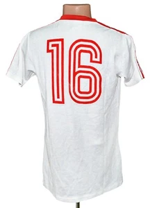 ADIDAS VINTAGE 1980er WEISSES FUSSBALLTRIKOT #16 GRÖSSE L ERWACHSENE - Bild 1 von 8