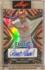 2022 Leaf Exotic Butterfly Print  #EA-JB2 Johnny Bench Auto #3/4 Cincinnati Reds