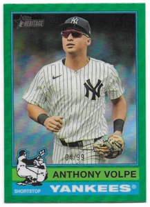 Topps Heritage 2025 cromo verde borde Anthony Volpe #04/99 (429) Yankees - Imagen 1 de 2