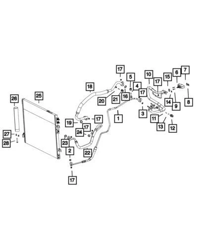 Dodge Challenger 2014 genuino Mopar línea de succión de aire acondicionado 68196552AE Foto 1 de 1