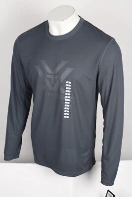 Camiseta masculina Vortex logotipo núcleo grade de desempenho manga longa cinza turbulência - Imagem 1 de 3