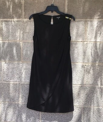 Vestido recto KENSIE talla 8 negro sin mangas cóctel dorado joyas hombro izquierdo Foto 1 de 4
