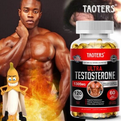 TAOTERS Ultra Testosterone 120 Capsule 1305mg Forte Booster di Testosterone