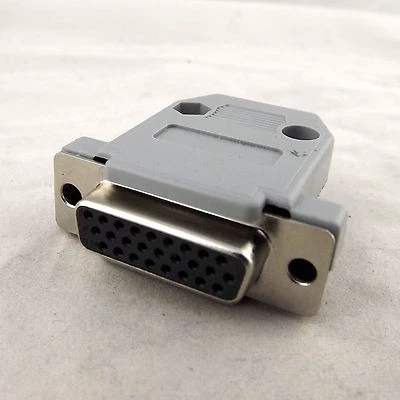DB26 26 Pin 3 Rows Female Jack D-Sub Connector Plastic Hood Cover Backshell Gray - Image 1 of 4