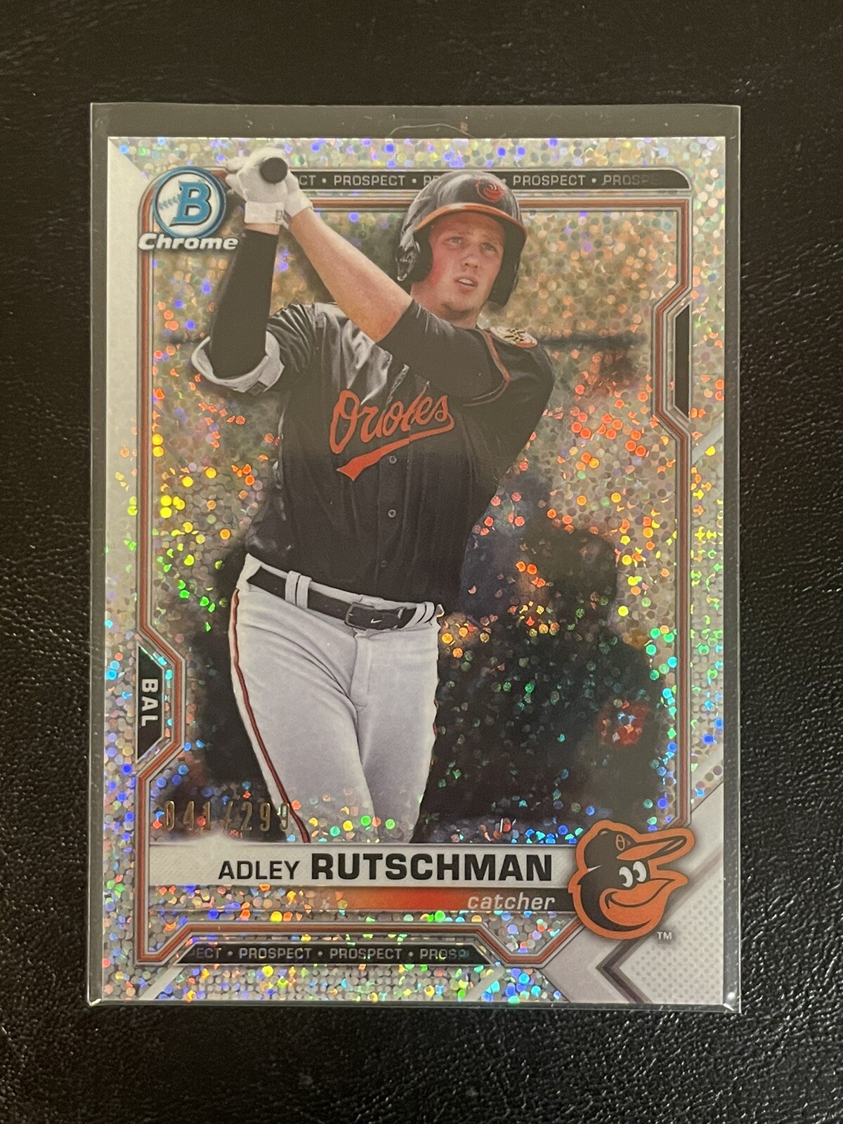 2021 Bowman Chrome BCP-121 Speckle Refractor - Adley Rutschman - #/299 Orioles