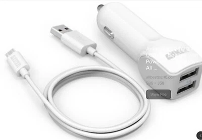 ОТЛИЧНОЕ автомобильное зарядное устройство Anker 24 Вт 4,8 А 2 порта Turbo USB (для Apple, Android) - Изображение 1 из 4