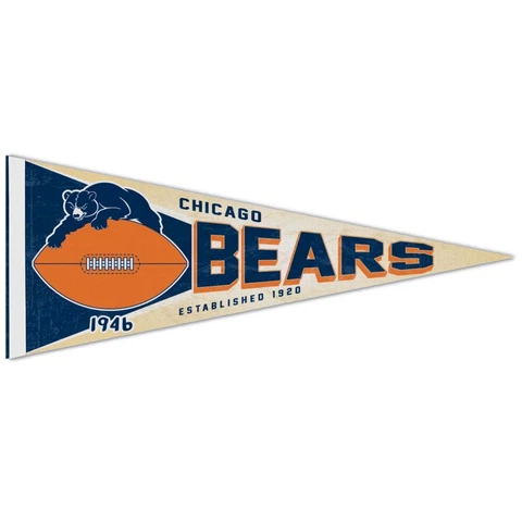CHICAGO BEARS CLASSIC RETRO LOGO ROLL UP FELT PENNANT 12"x30" NEW WINCRAFT 🐻 Cover
