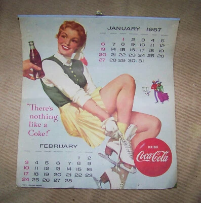 Vintage 1957 Coca - Cola Coke Pinup Girl Calendar - Complete - Image 1 of 4