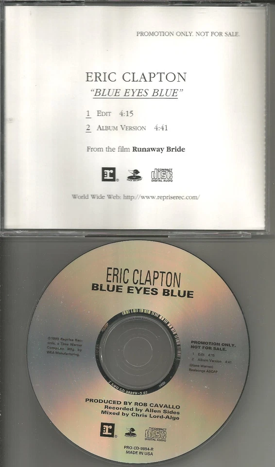 ERIC CLAPTON Blue Eyes Blue RARE EDIT 4:15 PROMO Radio DJ CD Single PROCD9894R - Image 1 of 1