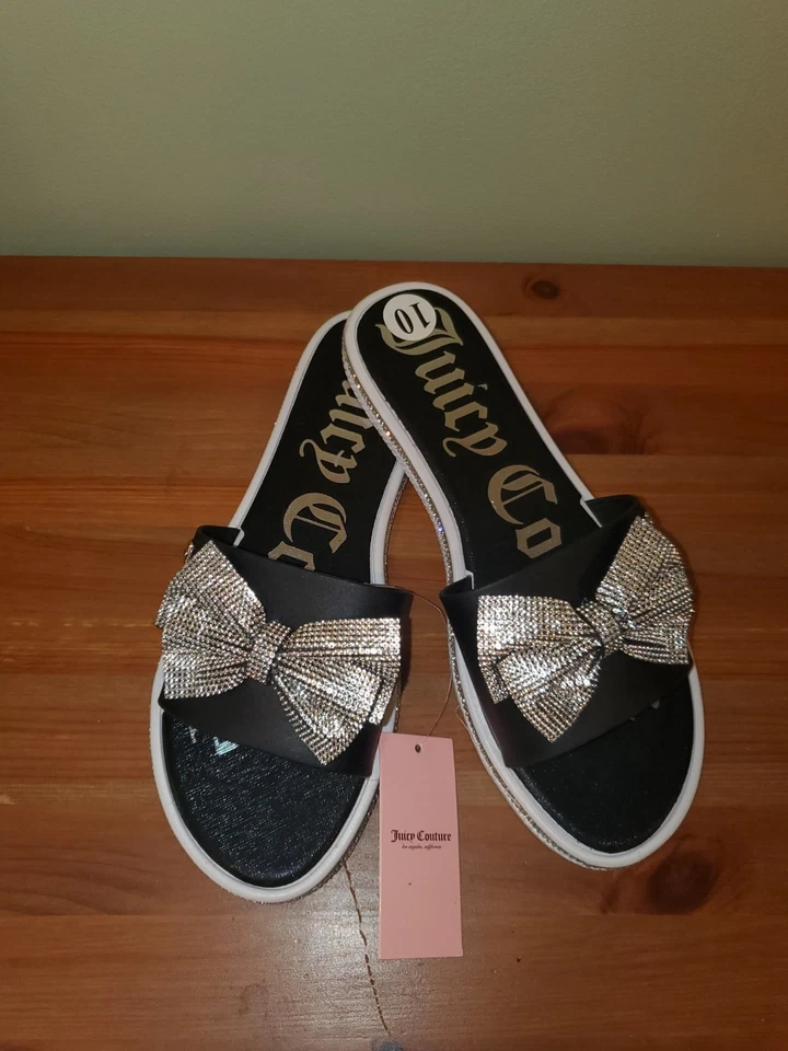 Sandalias Juicy Couture negras con lazo de estrás Yolox 10 M negras blancas brillantes verano Foto 1 de 4