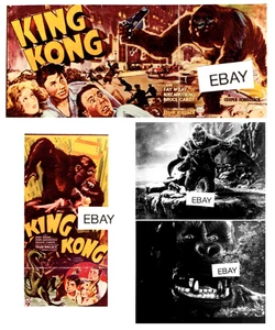 KING KONG 1933 MOVIE PHOTOS LOT #9 (4) ADS SPFX WILLIS O'BRIEN FAMOUS MONSTERS - Picture 1 of 1