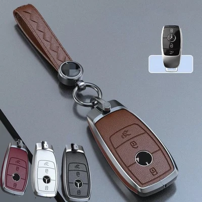 Carcasa de cuero para llavero Mercedes-Benz A B C E S G CLS CLE GLC C300 Foto 1 de 4