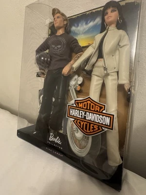 NEW 2009 Harley Davidson Motorcycle Barbie & Ken Set Pink Set - 2 Dolls - Image 1 of 4