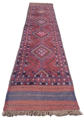 Amazing Afghan Hand Woven Mashwani Kilim Kilim Wool Area Runner Rug 8 x 2 Ft - Image 1 of 4