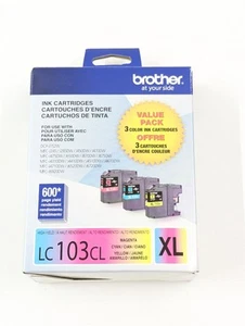 Genuine BROTHER 3 Pack LC103CL XL Cyan Magenta Yellow Ink Cartridges Ex 2026.05 - Picture 1 of 8