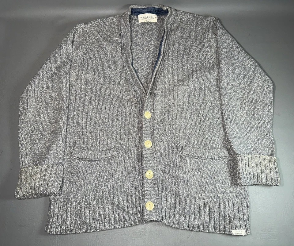 Cárdigan suéter bolsillos Denim & Supply Ralph Lauren gris medio jaspeado para hombre Foto 1 de 4